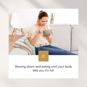 image woman eating slowly