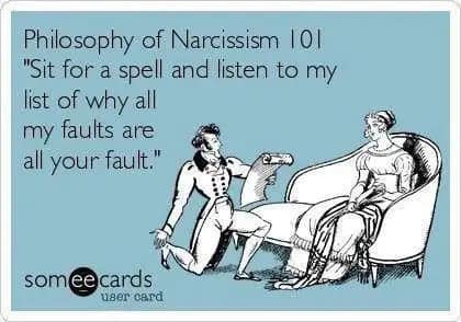 Narcissist list of faults image