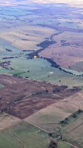 view of landscape from a hot air balloon